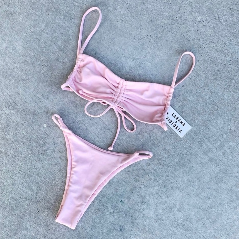 Lahana Swim collab with Victoria Bandeau top and Bikini bottom